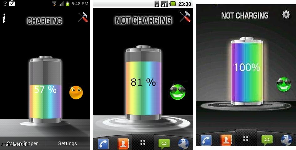 لایو والپیپر نمایش شارژ و اطلاعات کامل باطری گوشی های اندروید Battery HD Free Live Wallpaper